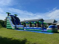 22' Dual Lane Tropical Water Slide w/ Slip n Slide