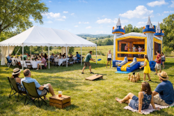 20x30 tent and  Magic Marble bounce house