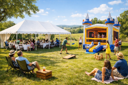 20x20 tent and Magic Marble bounce house